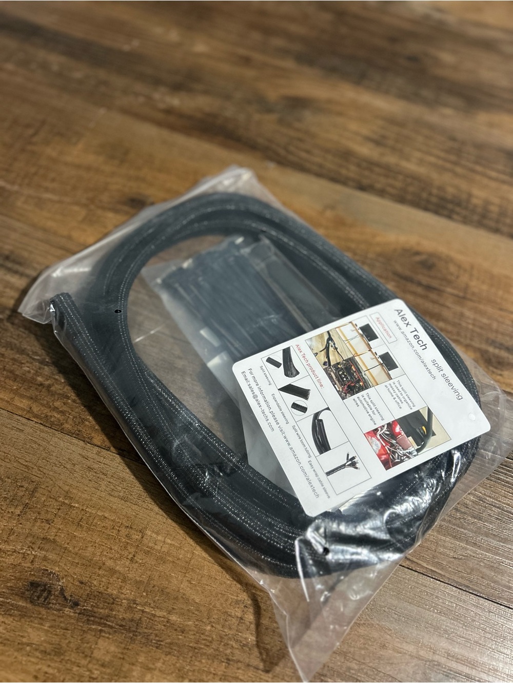 Cable split sleeving, cable ties and clips kit - Black